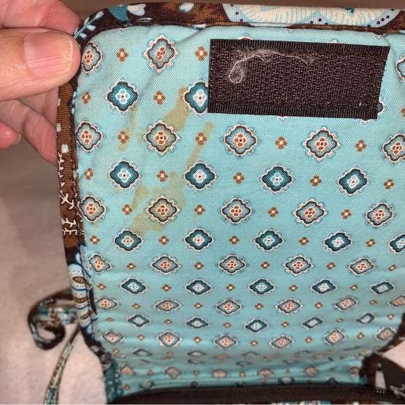 *READ DESCRIPTION* Vera Bradley Java Blue Paisley Small Quilted Crossbody Bag - Picture 6 of 6